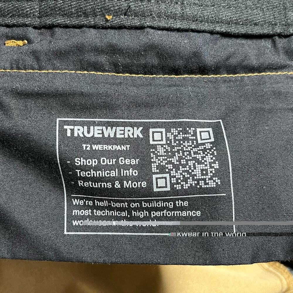 TRUEWERK T2 WerkPant Men's 36x32 Sand Stretch Technical Utility Work Pants EUC - Picture 9 of 16